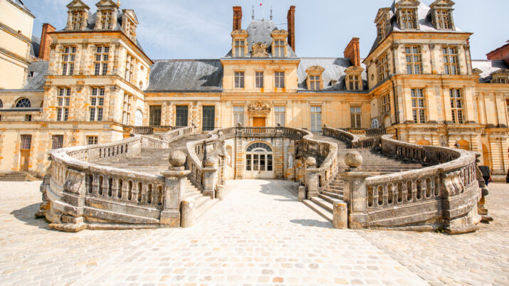 As escadarias do Castelo de Fontainebleau