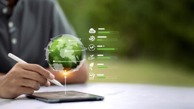 Green analytics dashboard for ESG and environmental tracking