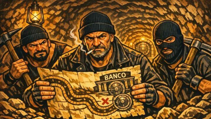 Imagem criada por inteligência artificial para ilustrar o roubo do século que foi evitado no Uruguai.