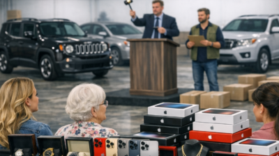 Leilão da Receita Federal terá iPhones por R$ 922 (Imagem gerada por IA)