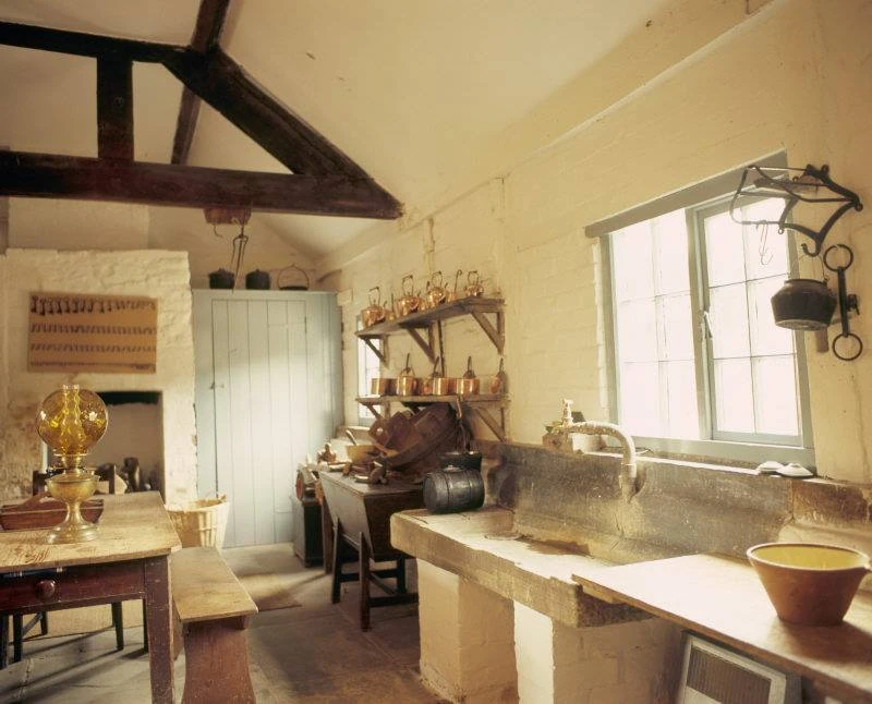 Cozinha da Cwmmau Farmhouse - Imagem: National Trust Images/Tim Stephens