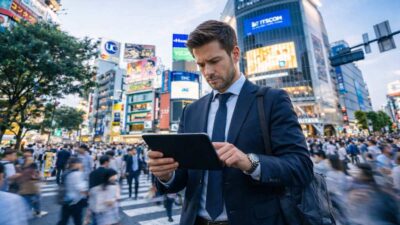 investidor em Tóquio no Japão