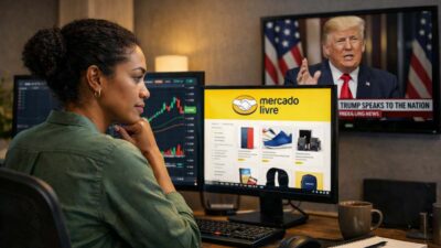 investidora olhando donald trump e mercado livre (1)