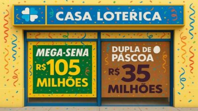 Mega-Sena e Dupla de Páscoa lideram ranking de prêmios das loterias da Caixa.