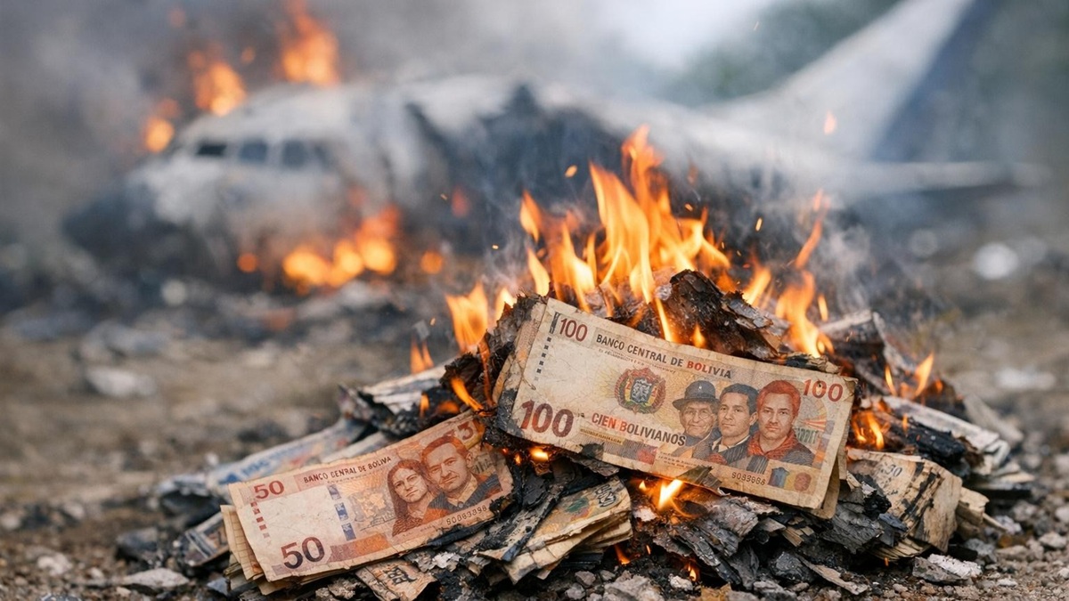 Tragedia en Bolivia: accidente aéreo desata caos y saqueo de dinero sin valor legal