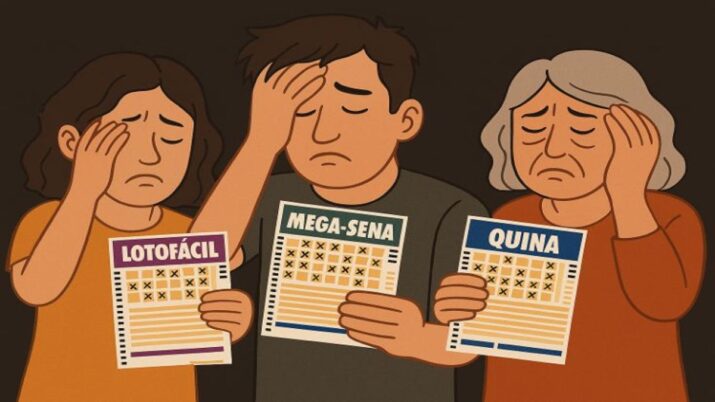 Apostadores da Mega-Sena, da Lotofácil e da Quina lamentam bola na trave.