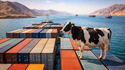 vaca carne bovina passando pelo estreito de hormuz