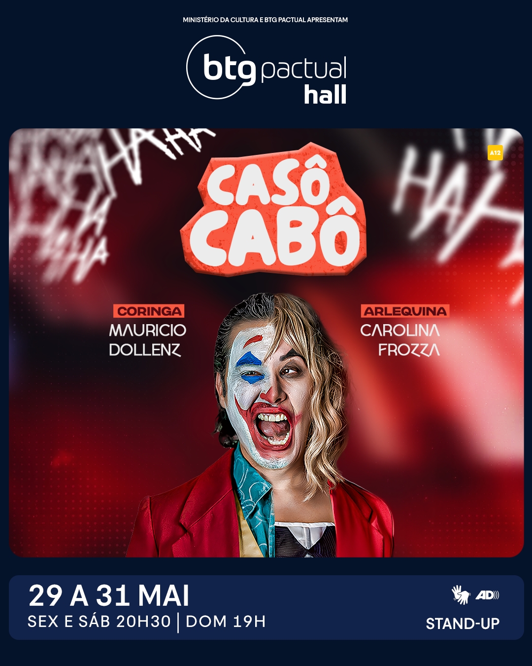 Casô Cabô, com Mauricio Dollenz e Carolina Frozza, se apresenta no BTG Pactual Hall