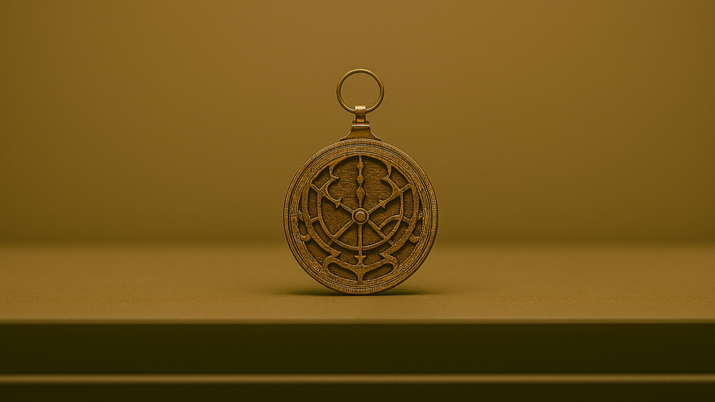 Representação de um astrolábio.