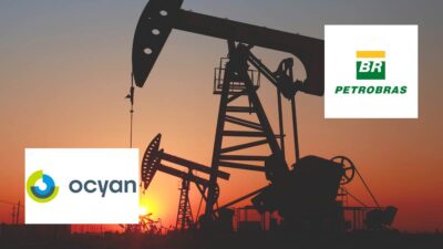 Montagem com as logos de Ocyan e Petrobras