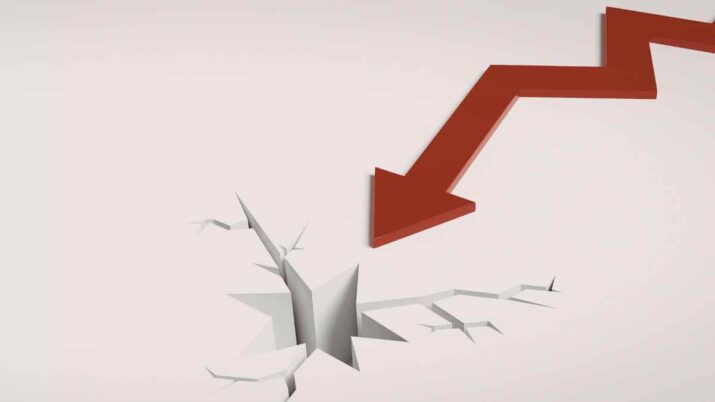 Gráfico vermelho indicando queda