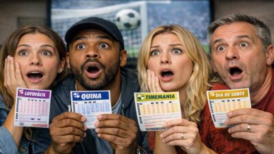 Apostadores da Lotofácil, da Quina, da Dia de Sorte e da Timemania veem a bola bater na trave.