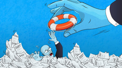 Drowning in Debt and Helping Hand