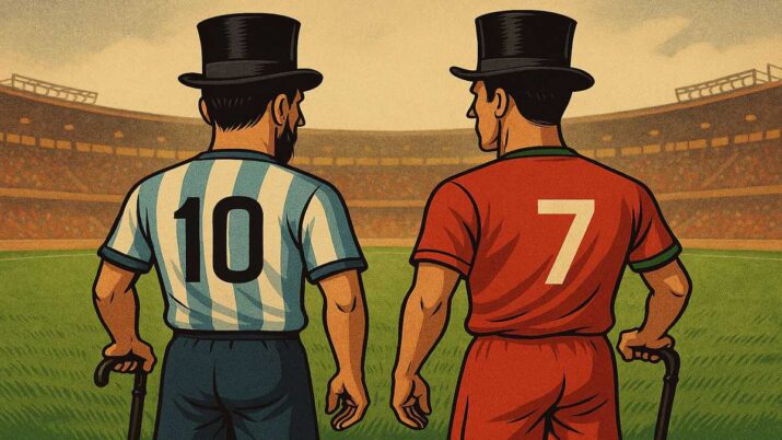 Lionel Messi e Cristiano Ronaldo viram cartolas.