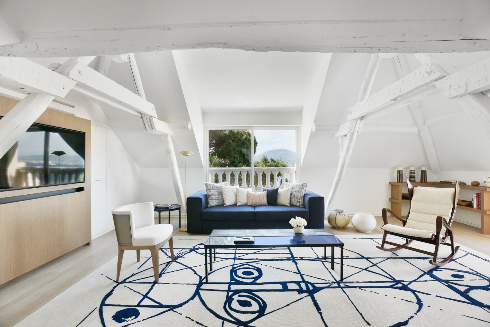 sala de hotel moderna e estilosa