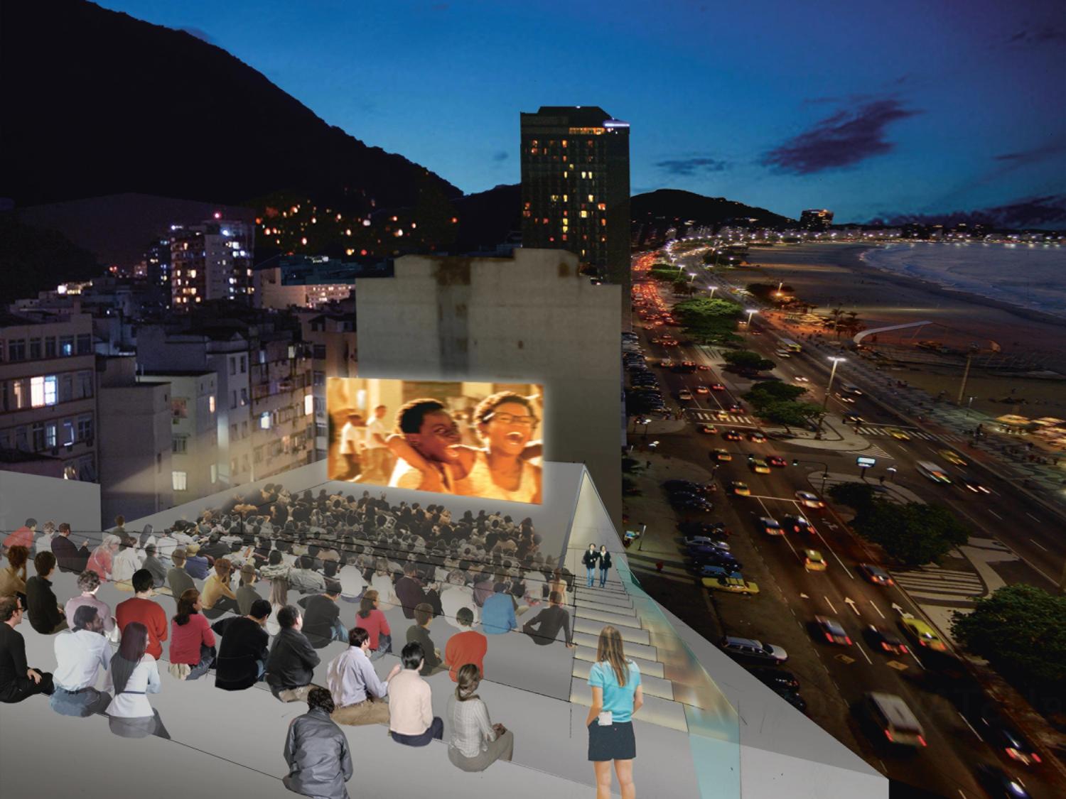 Projeto do cinema ao ar livre no MIS RJ