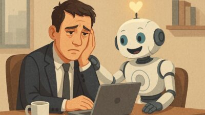 Sentimento de vazio ao interagir com a inteligência artificial no trabalho