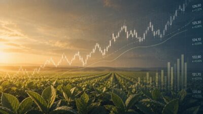 Imagem criada por inteligência artificial para ilustrar os impactos do El Niño em ações do setor financeiro, bancos e seguradoras.
