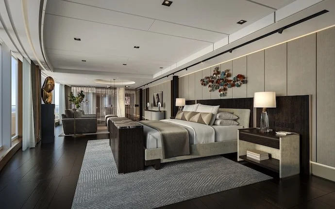 Projeto de como ficará o Quarto da Skyview Regent Suite