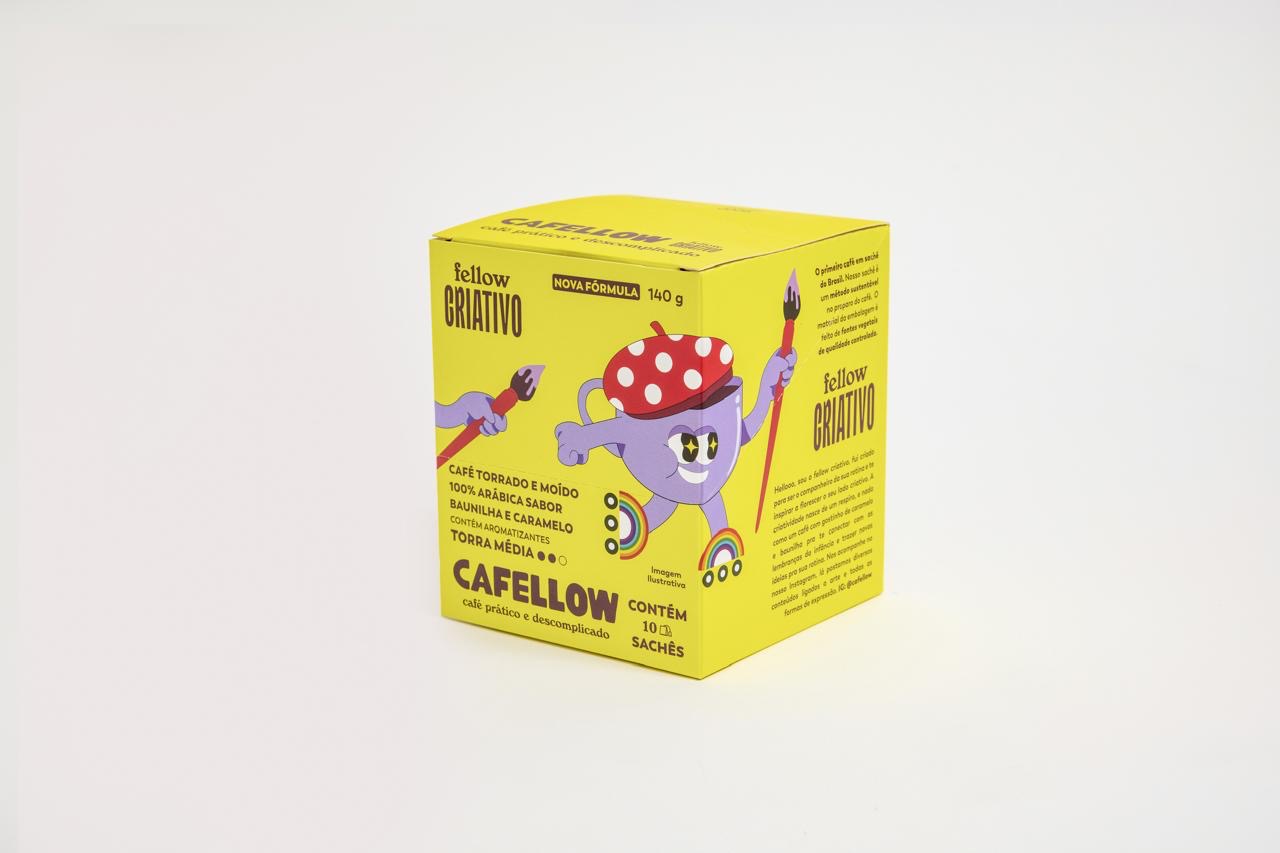 caixa do café em sachê fellow criativo