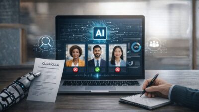 Imagem criada por inteligência artificial para retratar o uso de IA em processos seletivos empresariais