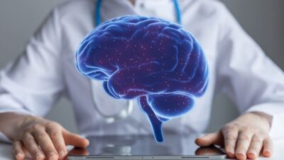 Ilustração de cerebro para representar saúde mental