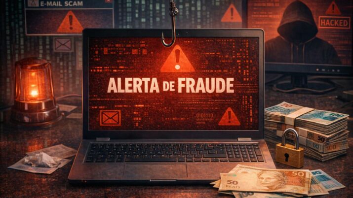Imagem feita por IA que representa tentativas de fraude no e-commerce e golpes digitais