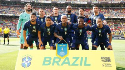 seleção brasileira no gramado