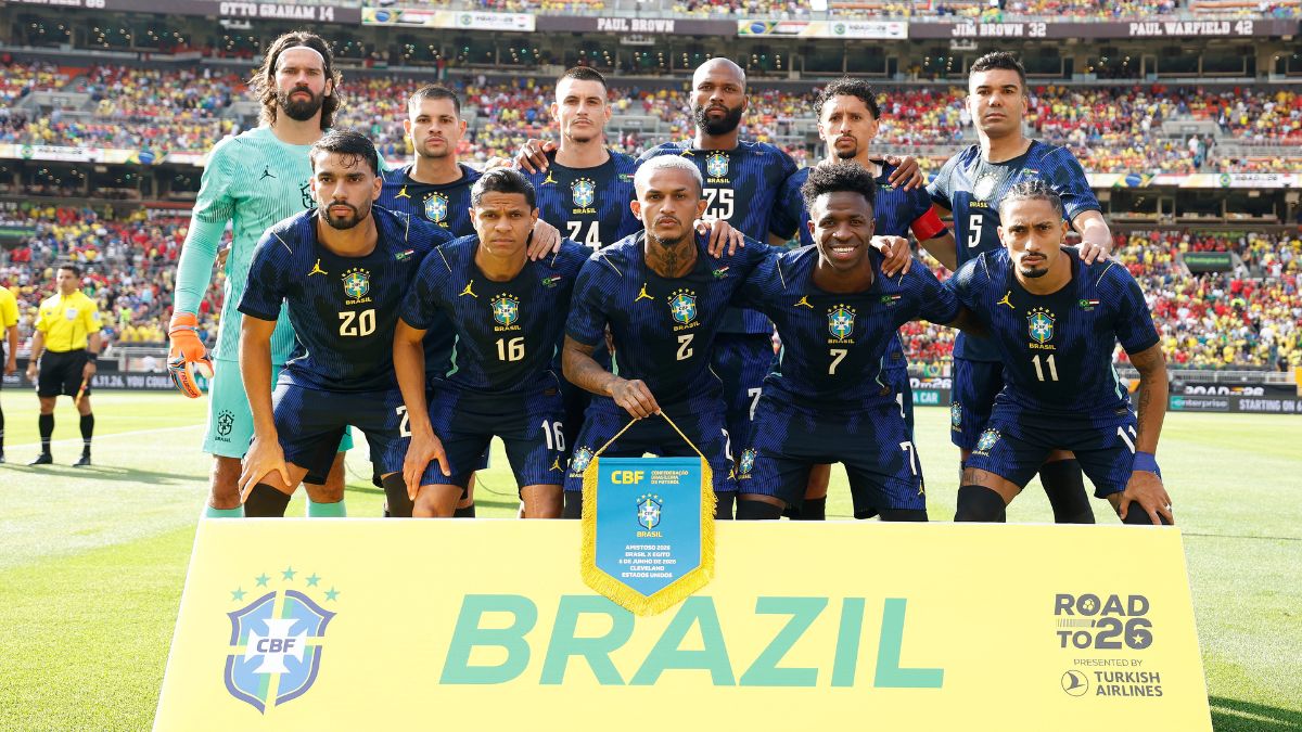 seleção brasileira no gramado