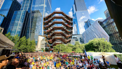 Vessel, nos Hudson Yards, promove evento para acompanhar a Copa do Mundo