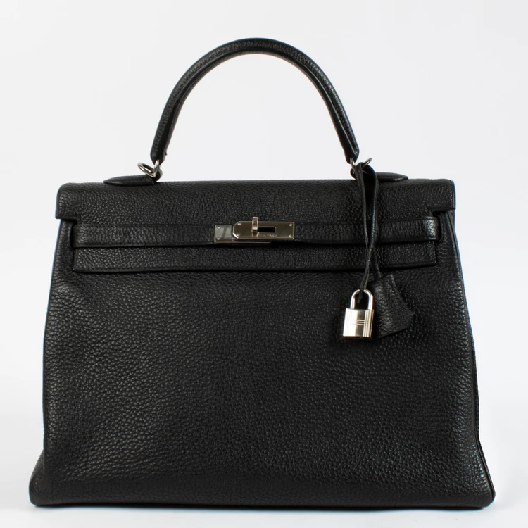Bolsa preta de couro