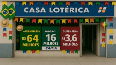 +Milionária, Mega-Sena e Dupla Sena oferecem os maiores prêmios da semana antes da Quina de São João.