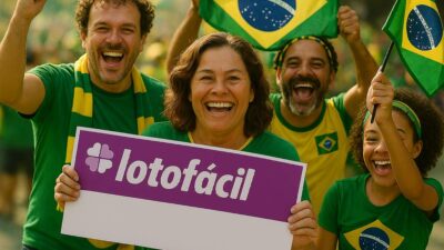 Torcedores brasileiros comemoram prêmio da Lotofácil em clima de Copa do Mundo.