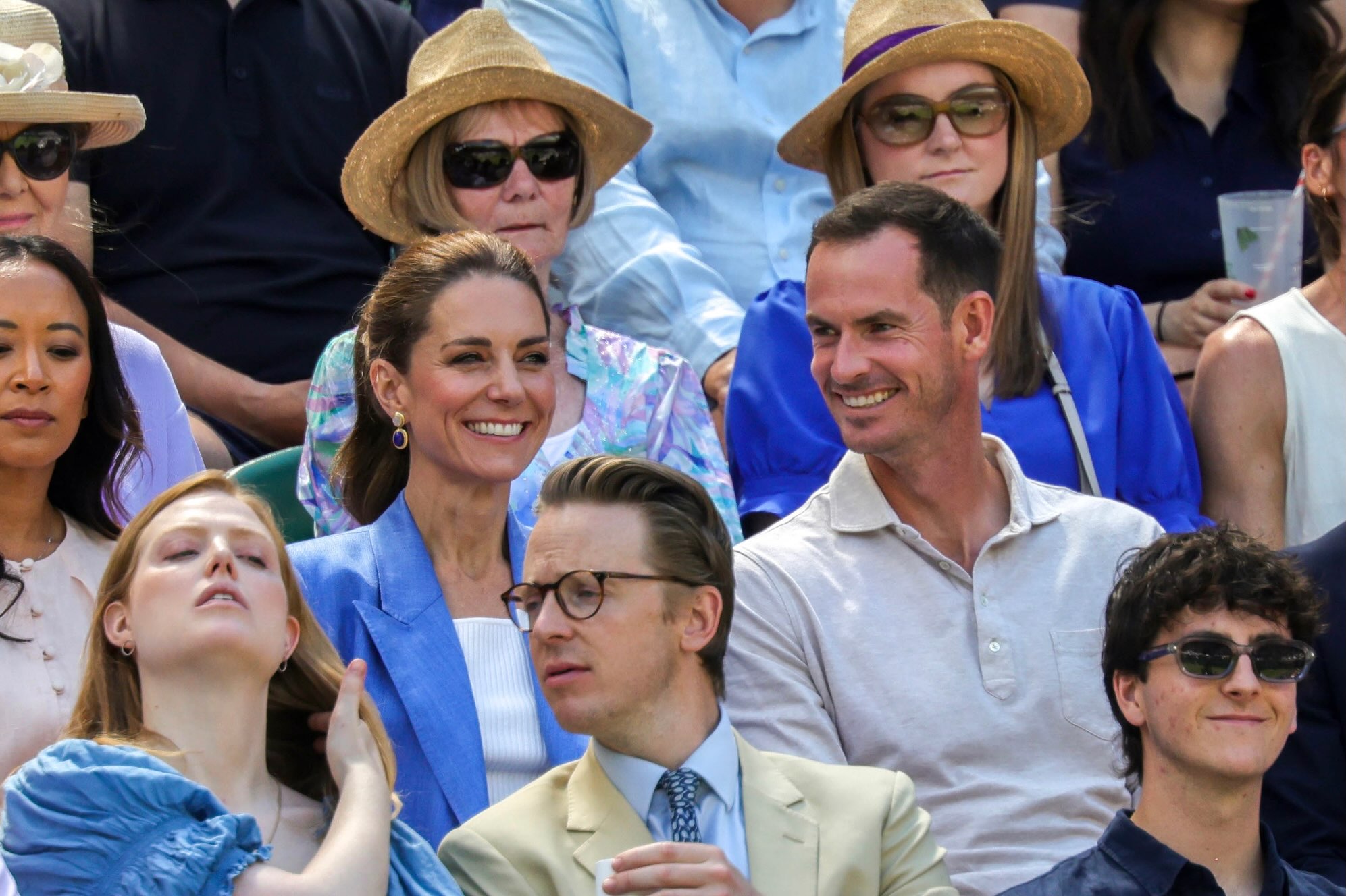 Kate Midleton na arquibancada de Wimbledon nesta quinta-feira, 2