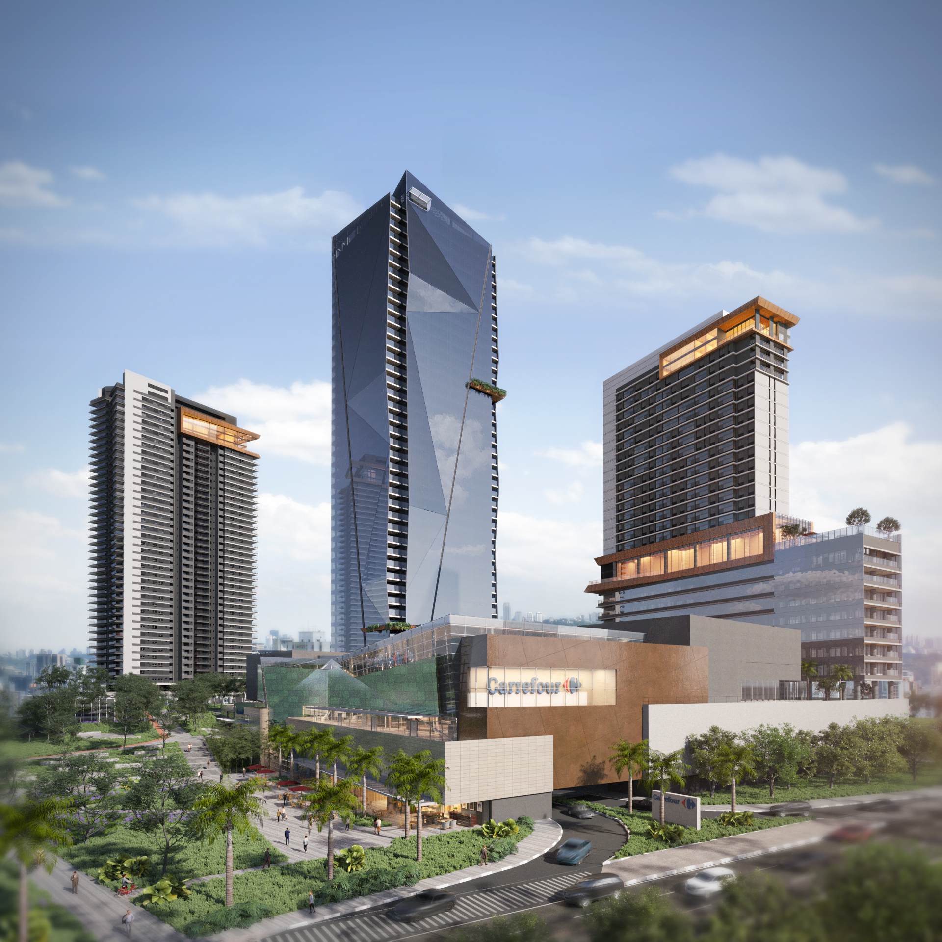 Edifício Alto das Nações fica dentro de completo comercial