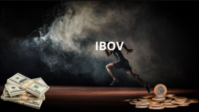 Um corredor, com Ibov sobre seu rosto, parte do real e corre em direção ao dólar