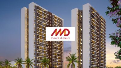 Projeção digital da fachada do Parque das Dunas, um dos empreendimentos da Mood, marca da construtora Moura Dubeux