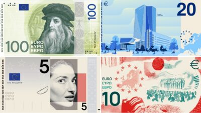 Novas notas de euro cédulas Europa