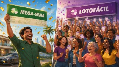 Enquanto uma pessoa comemora prêmio da Mega-Sena, dezenas de pessoas comemoram a Lotofácil.