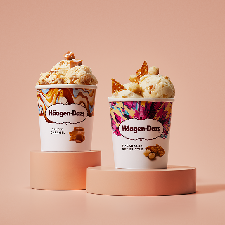 Potes de sorvete Häagen-Dazs