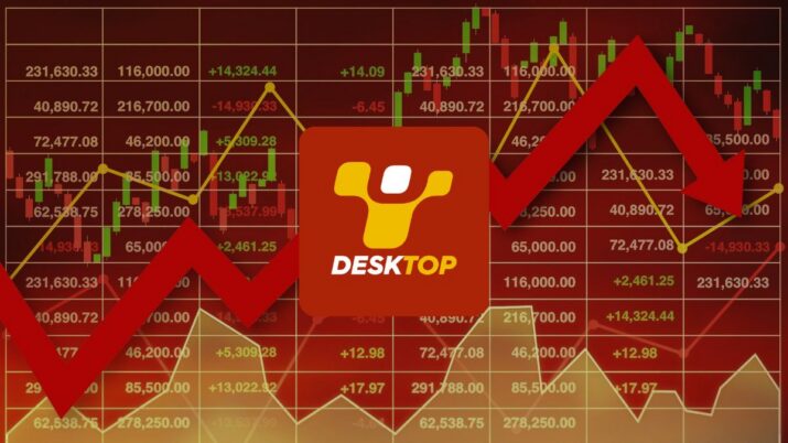 Logo Desktop e gráfico de açõews