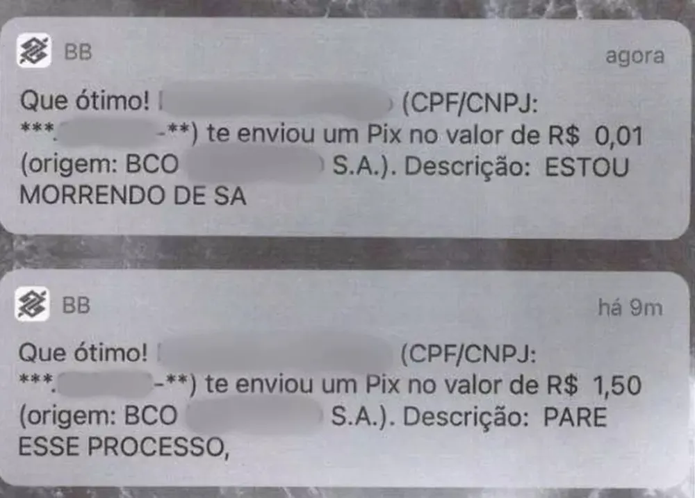 Idoso estava importunando ex-namorada com mensagens enviadas via Pix.