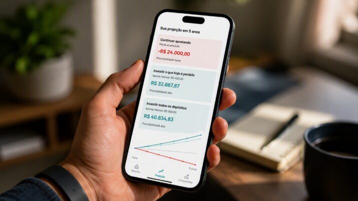 Tela de celular mostra a feramenta O Preço das Bets - Calculadora do Seu Dinheiro