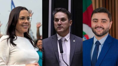 Da esquerda para direta, Juliana Brizola (PDT), Luciano Zucco (PL) e Gabriel Souza (MDB)