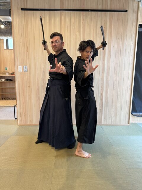Aula de katana em Tóquio.