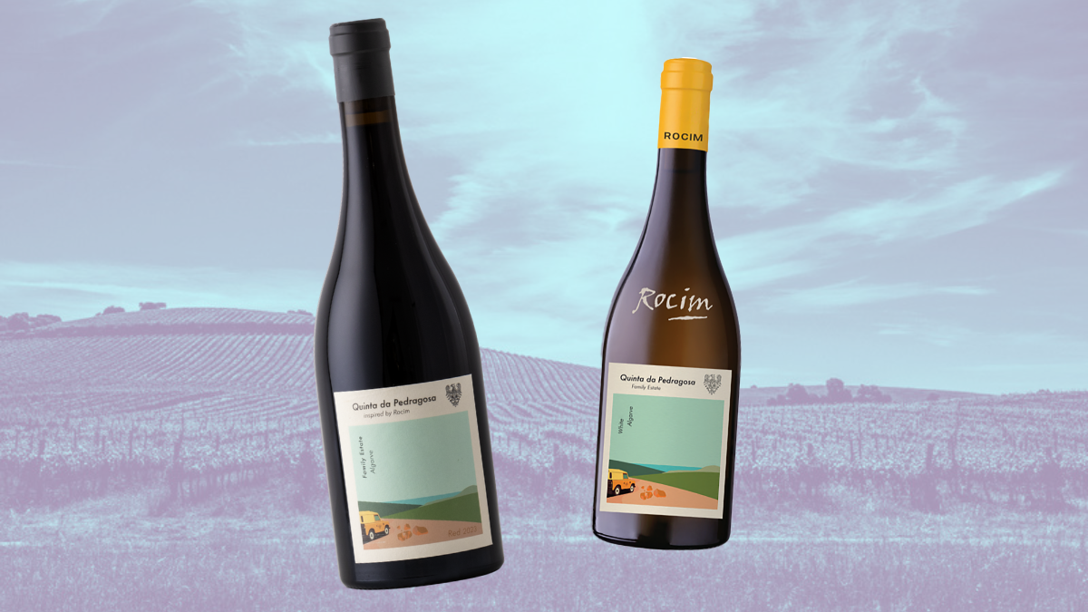 Garrafas de vinho Quinta da Pedragosa Tinto 2023 e Branco 2024