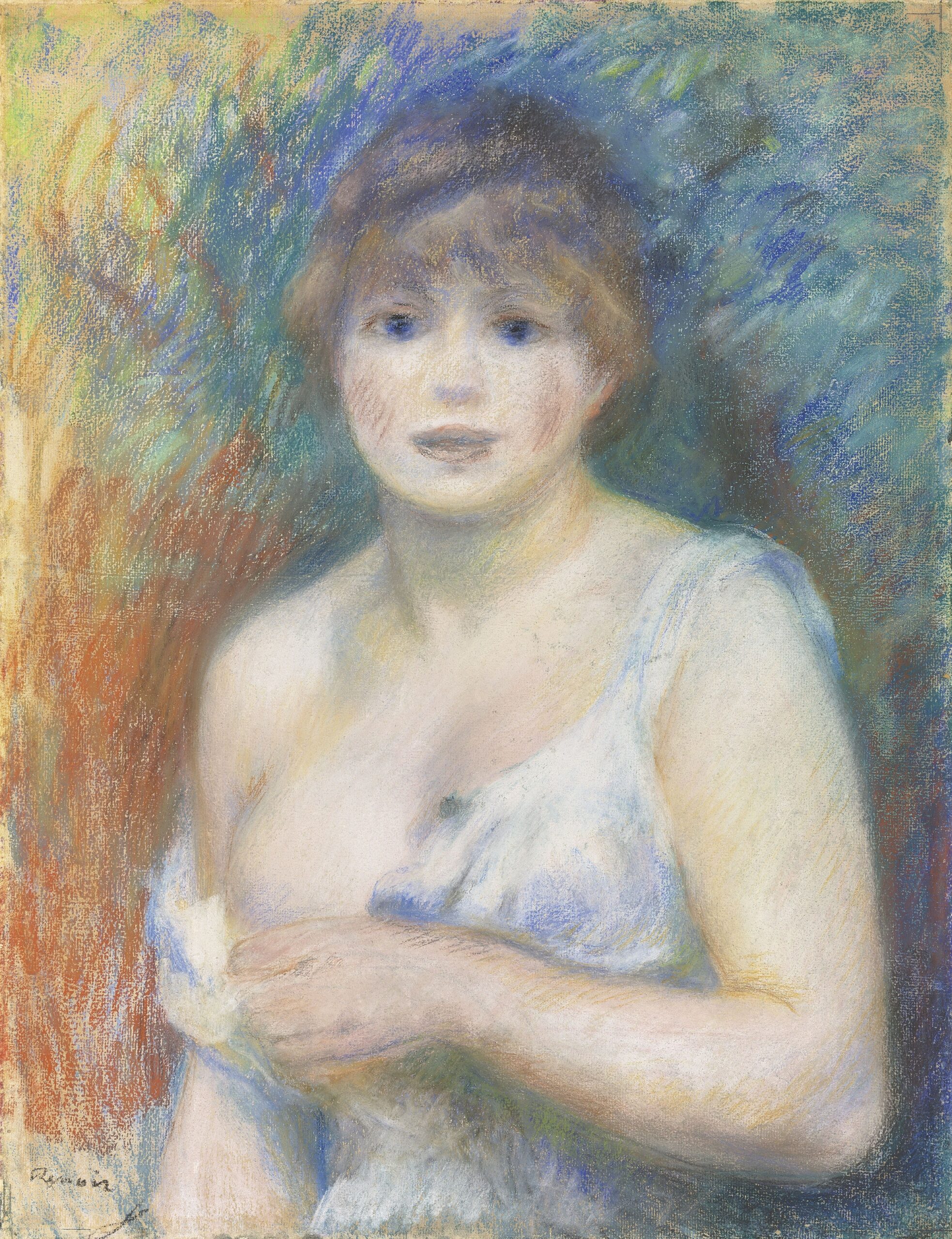 Pintura Femme demi-nue (Portrait de Jeanne Samary), Pierre-Auguste Renoir