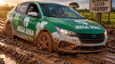 Carro da Mega-sena encalhado